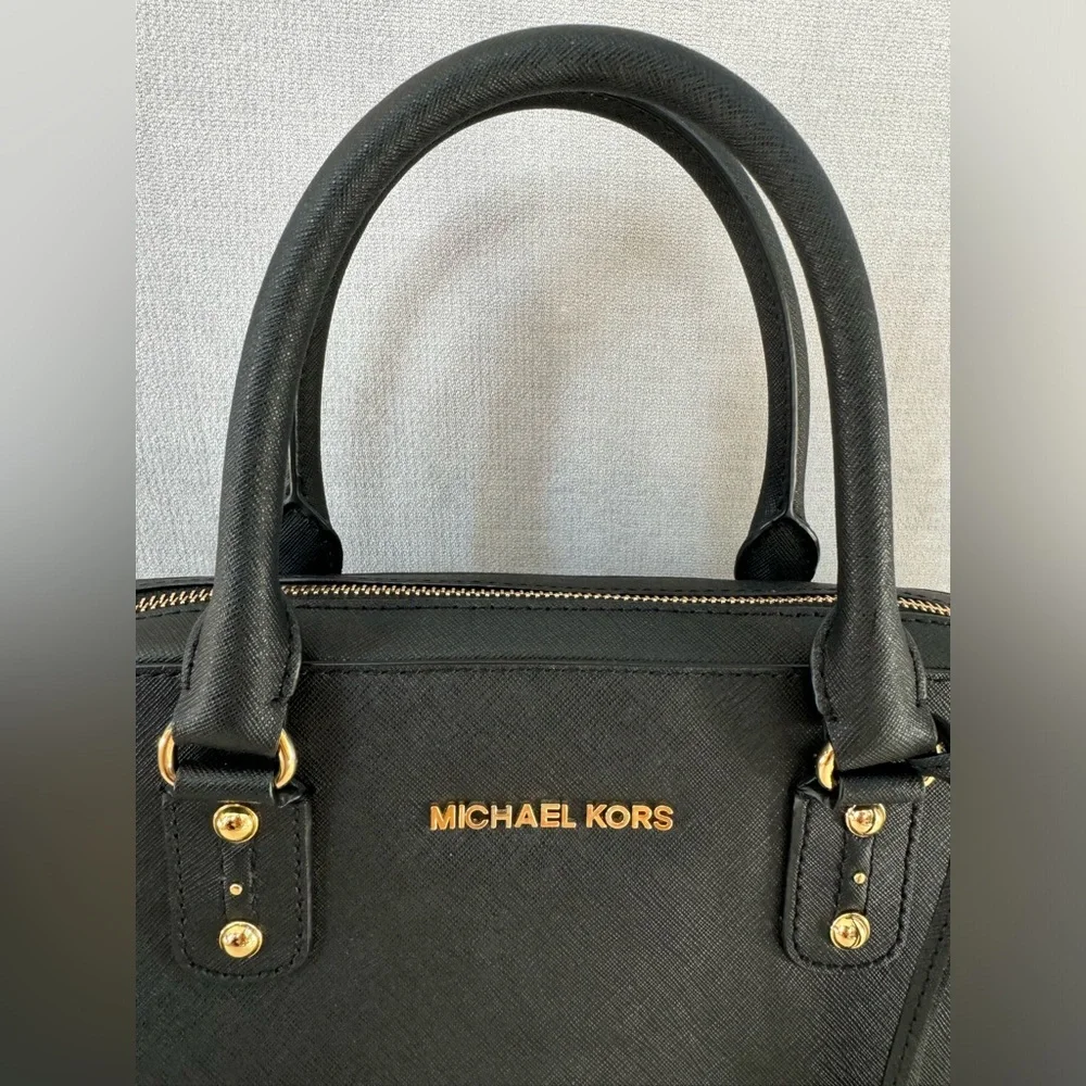 NEW Michael Kors Black Large Dome Satchel Bag NWOT